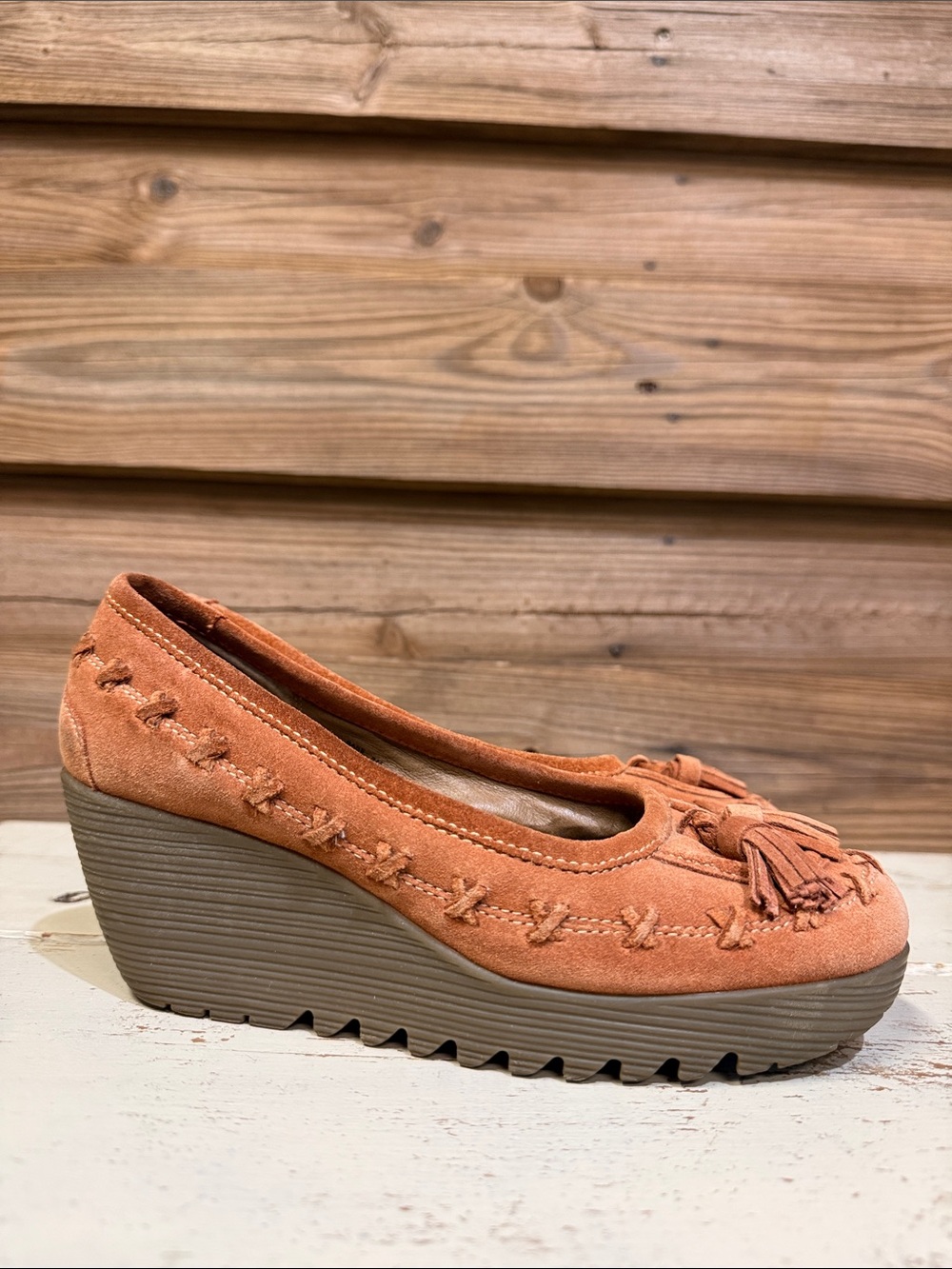 Bass El Paso Suede Tassel Wedge Loafers